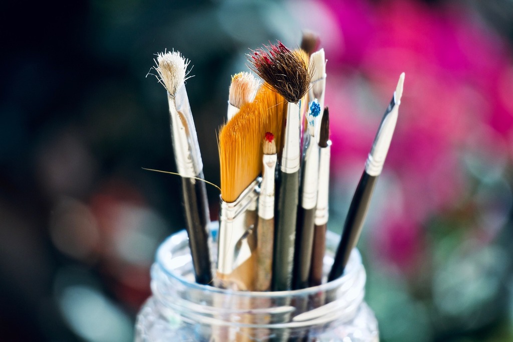 paintbrushes, colors, painter